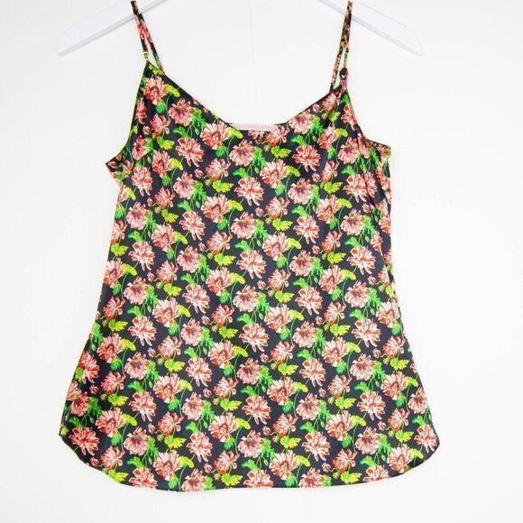 NEW Stella McCartney Ellie Leaping Silk Floral Tank Top, Black, Medium - Picture 7 of 12